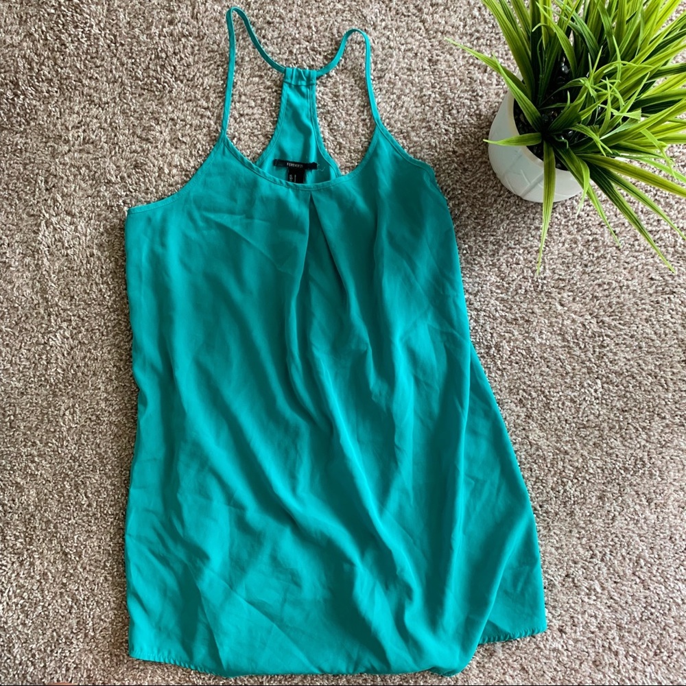 Flowy Teal Tank Top S